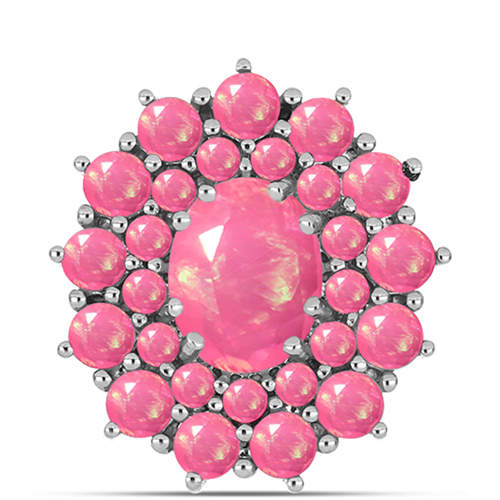 Alfinete de Prata com Opala Rosa de Lega Dembi