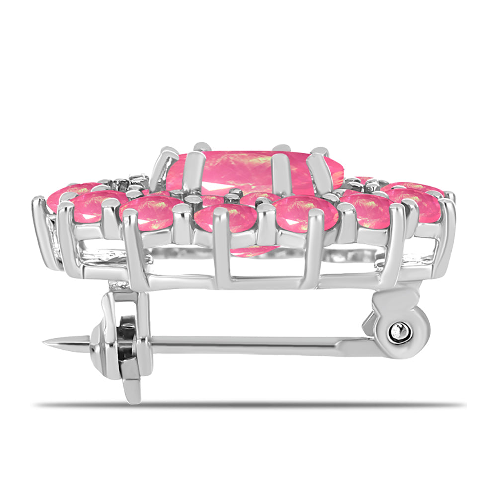 Alfinete de Prata com Opala Rosa de Lega Dembi