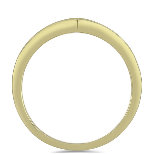 Anel de Prata com Banho de Ouro com Moissanite efeito gelo