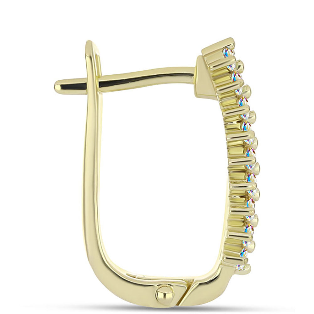 Brincos de Prata com Banho de Ouro com Moissanite efeito gelo 2 