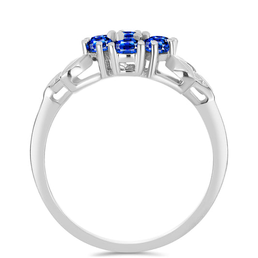 Anel de Prata com Safira Azul Australiana