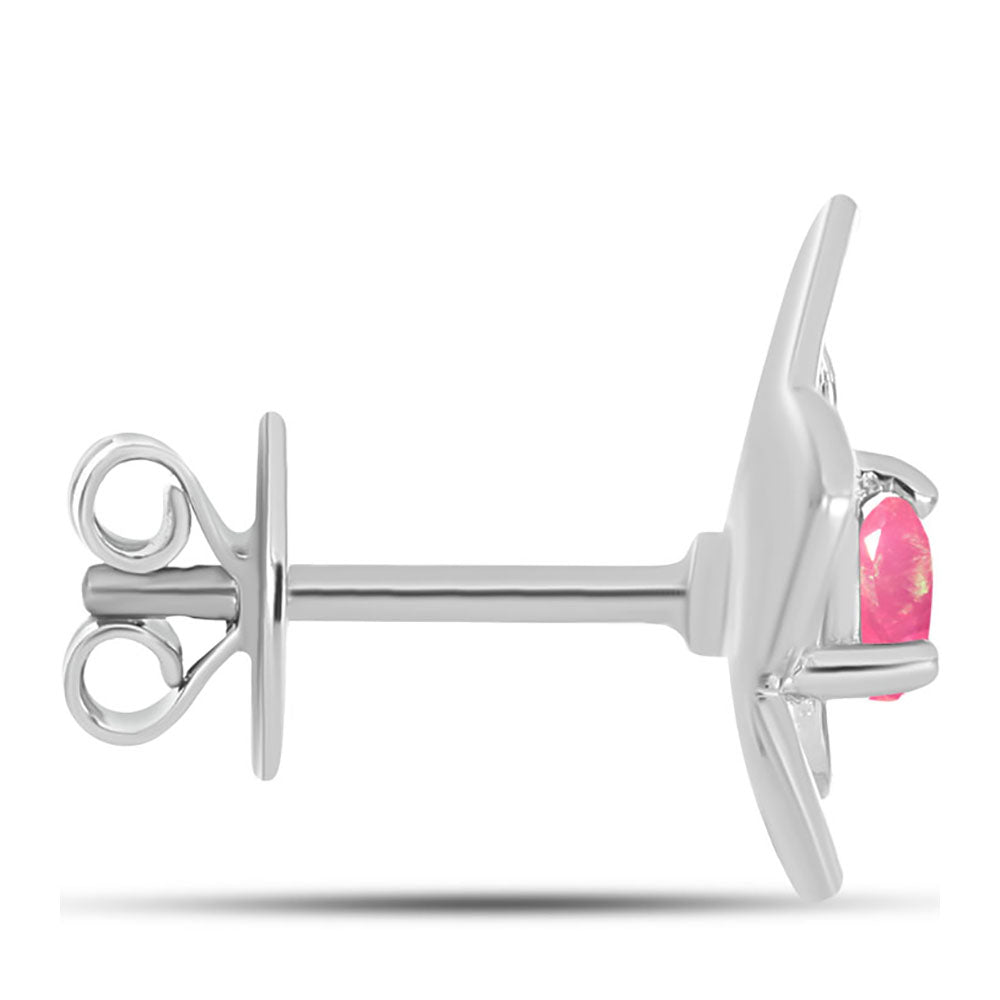 Brincos de Prata com Opala Rosa de Lega Dembi 2 