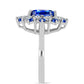 Anel de Prata com Safira Azul Australiana e Topázio Branco  Contraste: Cabeca de Veado (800)