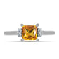 Anel de Prata com Topázio Imperial Amarelo e Topázio Branco
