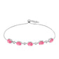 Pulseira de Prata com Opala Rosa de Lega Dembi e Topázio Branco  Contraste: Cabeca de Veado (800)
