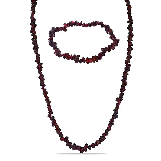 Conjunto com Granada de Barton ( Colar+Pulseira )