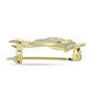 Alfinete de Prata com Banho de Ouro com Moissanite efeito gelo e Topázio Branco  Contraste: Cabeca de Veado (800)