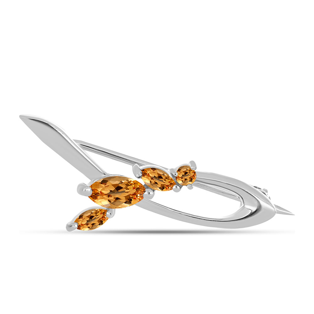 Alfinete de Prata com Topázio Imperial Amarelo 1 