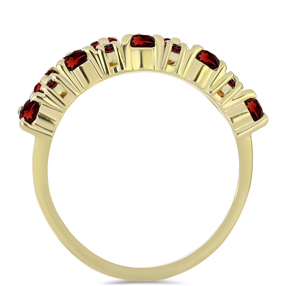 Anel de Prata com Banho de Ouro com Granada de Barton  Contraste: Cabeca de Veado (800)