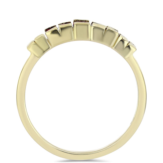 Anel de Prata com Banho de Ouro com Granada de Barton