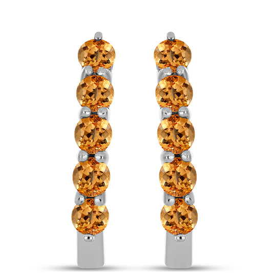 Brincos de Prata com Topázio Imperial Amarelo