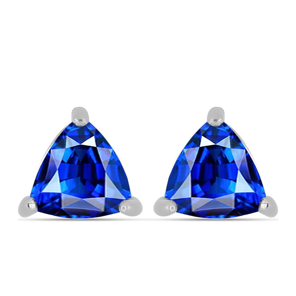 Brincos de Prata com Safira Azul Australiana