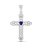 Cruz Pendente de Prata com Safira Azul Australiana