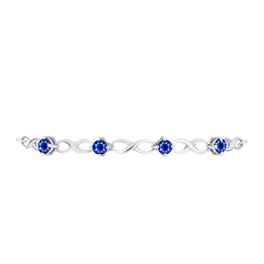 Pulseira de Prata com Safira Azul Australiana  Contraste: Cabeca de Veado (800)