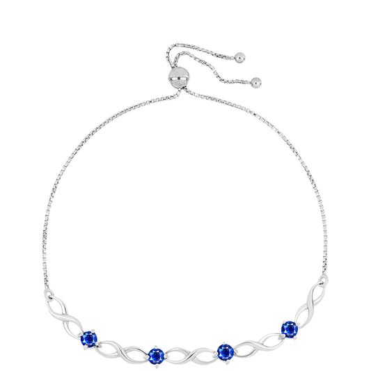 Pulseira de Prata com Safira Azul Australiana  Contraste: Cabeca de Veado (800)