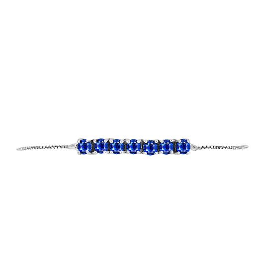 Pulseira de Prata com Safira Azul Australiana  Contraste: Cabeca de Veado (800)