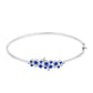 Pulseira de Prata com Safira Azul Australiana e Topázio Branco  Contraste: Cabeca de Veado (800)