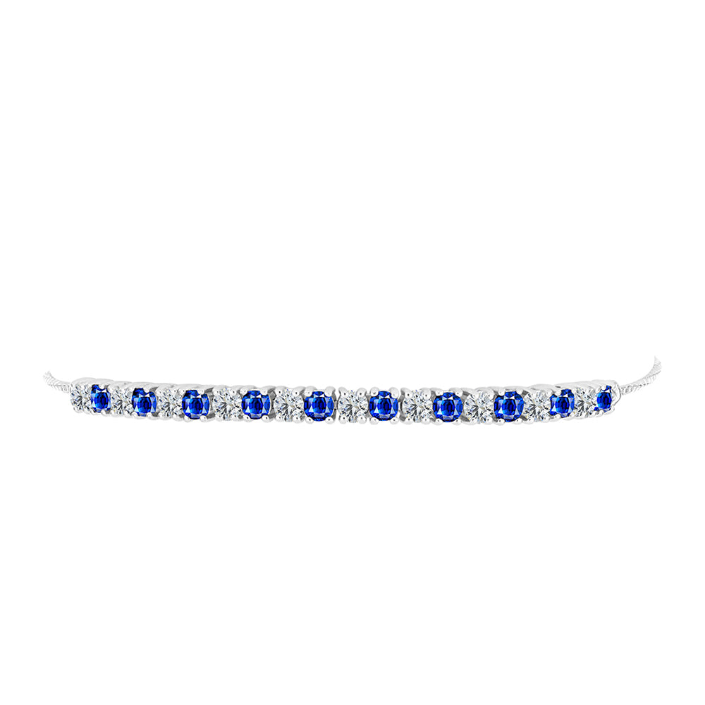 Pulseira de Prata com Safira Azul Australiana e Topázio Branco  Contraste: Cabeca de Veado (800) 2 