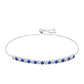 Pulseira de Prata com Safira Azul Australiana e Topázio Branco  Contraste: Cabeca de Veado (800)