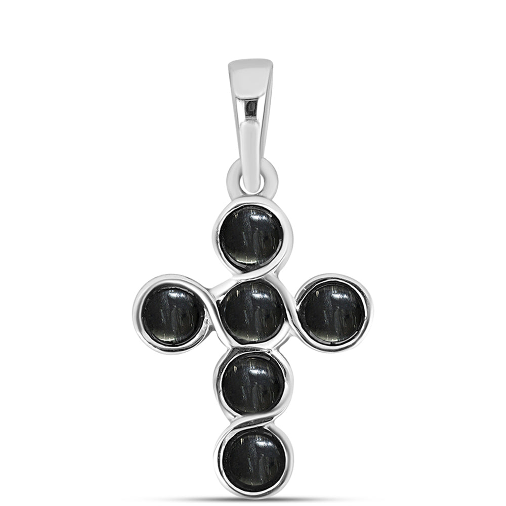 Cruz Pendente de Prata com Jaspe Picasso 1 