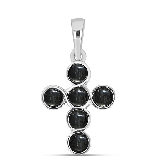 Cruz Pendente de Prata com Jaspe Picasso