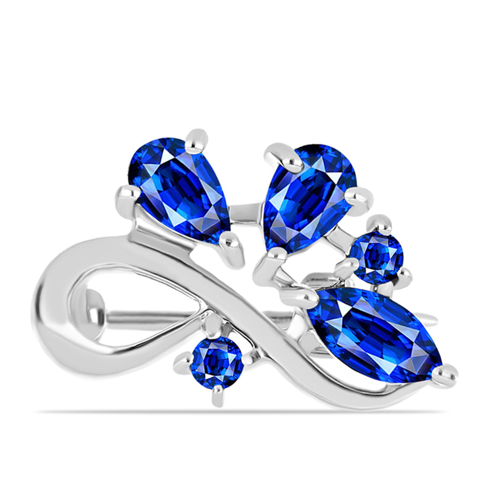 Alfinete de Prata com Safira Azul Australiana