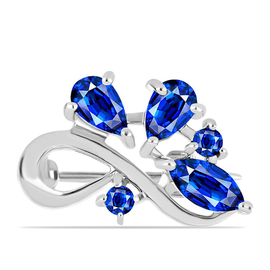 Alfinete de Prata com Safira Azul Australiana