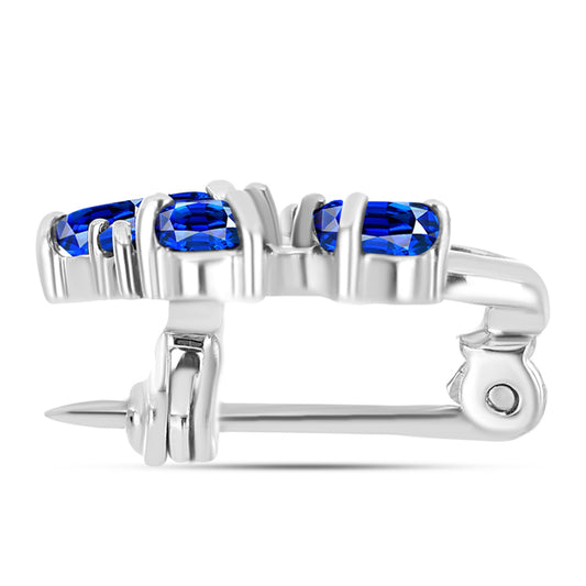 Alfinete de Prata com Safira Azul Australiana