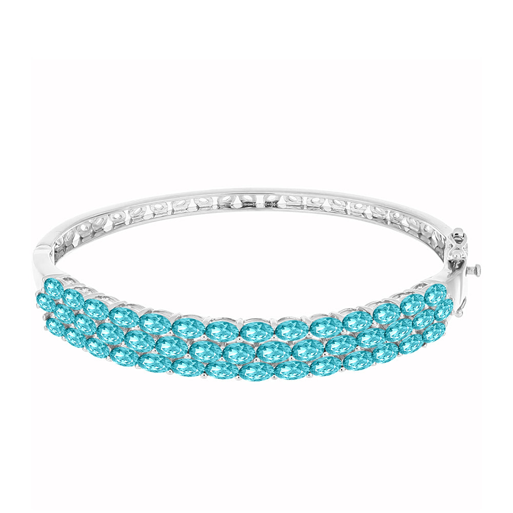 Pulseira de Prata com Quartzo de Paraíba  Contraste: Cabeca de Veado (800) 1 