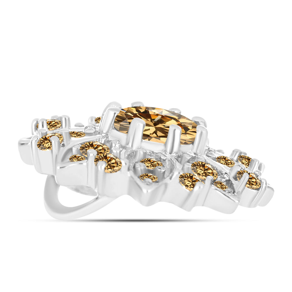 Pendente de Prata com Moissanite Champagne 2 