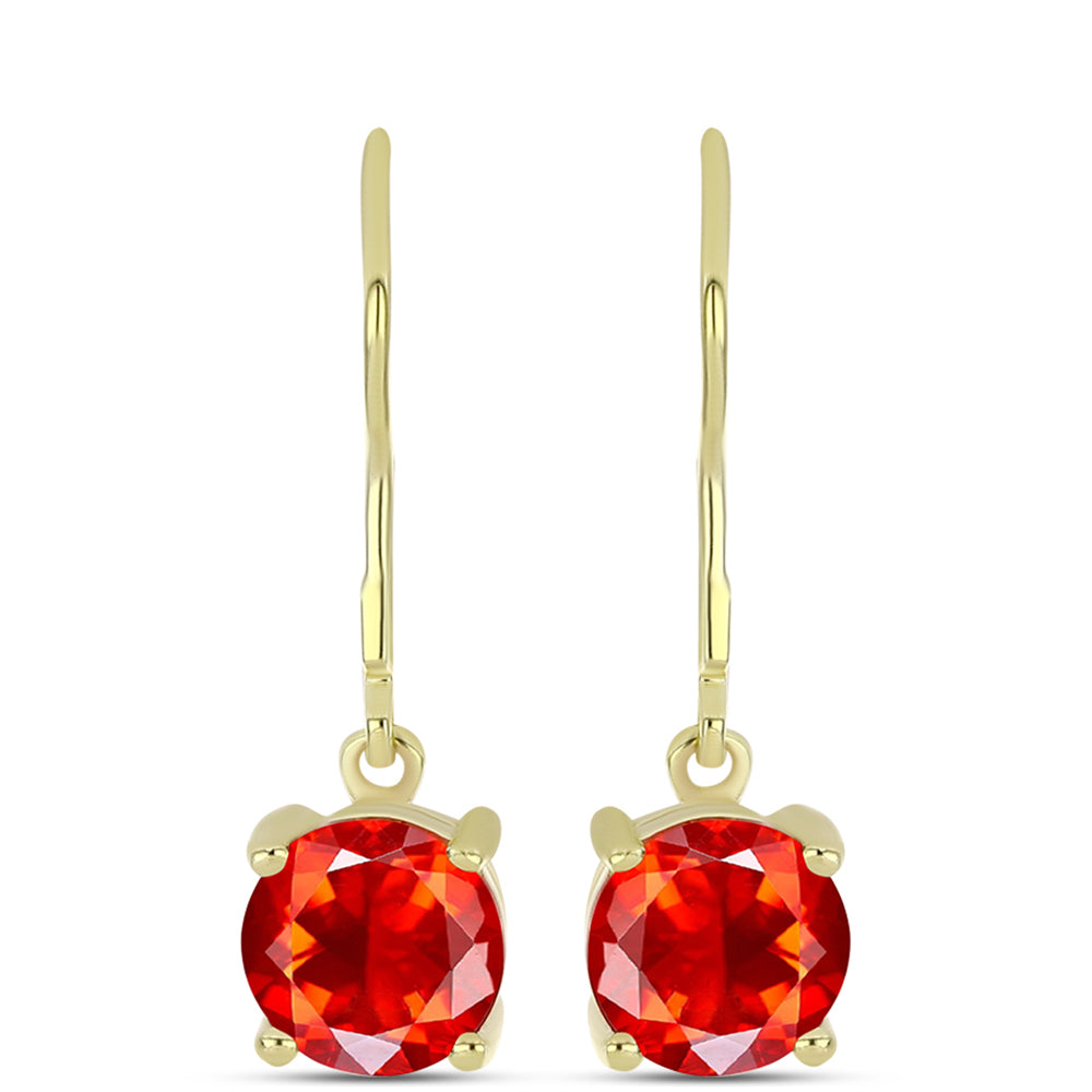 Conjunto de Prata com Banho de Ouro com Opala Vermelha da Etiópia de Lega Dembi e Opala Preta de Lega Dembi da Etiópia ( Brincos )  Contraste: Cabeca de Veado (800)