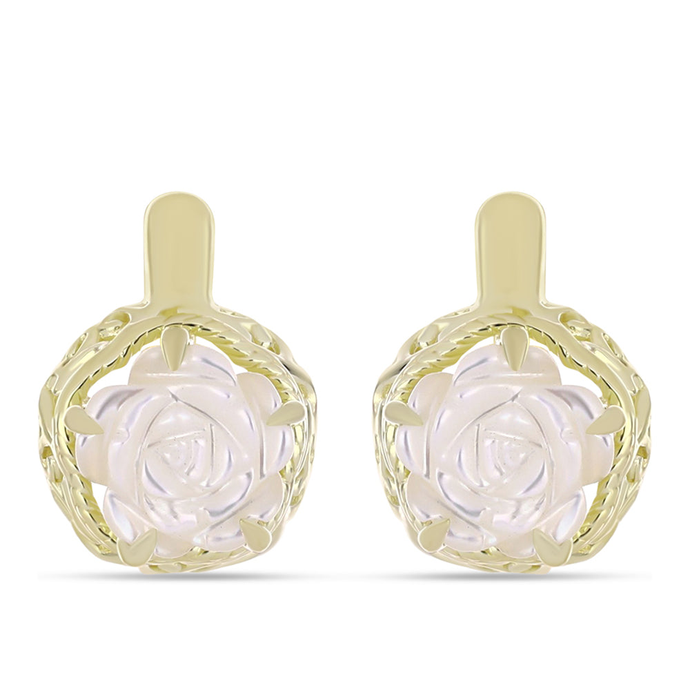 Brincos de Prata com Banho de Ouro com Mãe de Pérola 1 