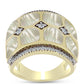 Anel de Prata com Banho de Ouro com Mãe de Pérola e Topázio Branco  Contraste: Cabeca de Veado (800)