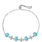 Pulseira de Prata com Quartzo de Paraíba e Topázio Branco  Contraste: Cabeca de Veado (800)