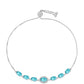 Pulseira de Prata com Quartzo de Paraíba e Topázio Branco  Contraste: Cabeca de Veado (800)