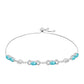 Pulseira de Prata com Quartzo de Paraíba e Topázio Branco  Contraste: Cabeca de Veado (800)
