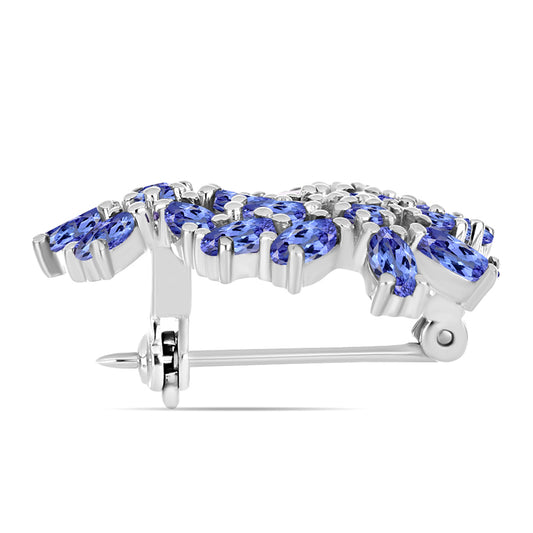 Alfinete de Prata com Tanzanite AAA  Contraste: Cabeca de Veado (800)