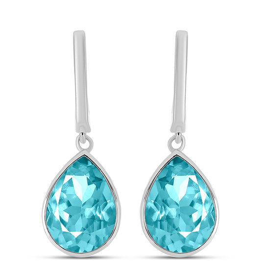 Brincos de Prata com Quartzo de Paraíba