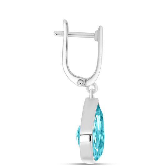 Brincos de Prata com Quartzo de Paraíba