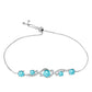 Pulseira de Prata com Quartzo de Paraíba e Topázio Branco  Contraste: Cabeca de Veado (800)