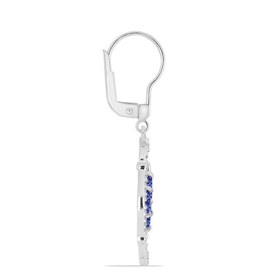Brincos de Prata com Tanzanite AAA e Topázio Branco