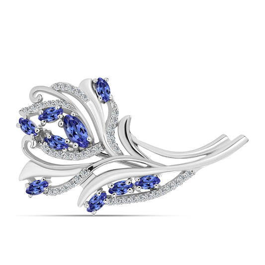 Alfinete de Prata com Tanzanite AAA  Contraste: Cabeca de Veado (800)