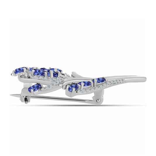 Alfinete de Prata com Tanzanite AAA  Contraste: Cabeca de Veado (800)