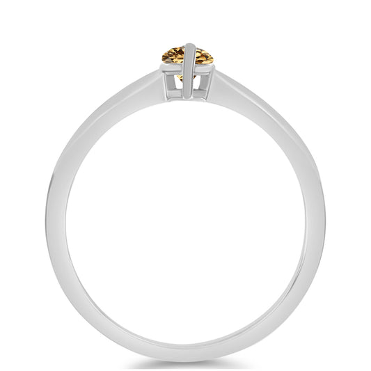 Anel de Prata com Moissanite Champagne