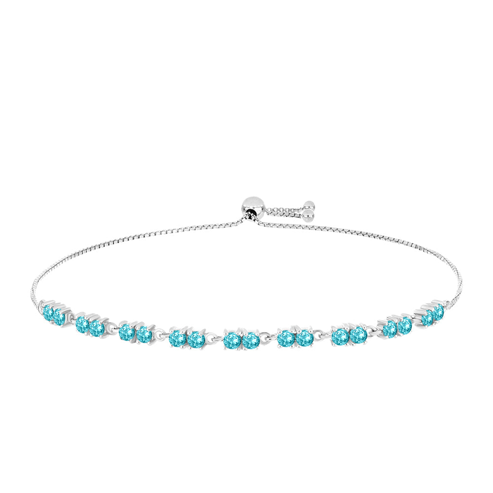 Pulseira de Prata com Quartzo de Paraíba  Contraste: Cabeca de Veado (800)