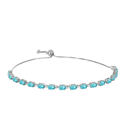 Pulseira de Prata com Quartzo de Paraíba  Contraste: Cabeca de Veado (800)