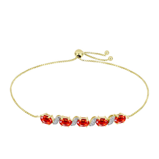 Pulseira de Prata com Banho de Ouro com Opala Vermelha da Etiópia de Lega Dembi e Topázio Branco  Contraste: Cabeca de Veado (800)