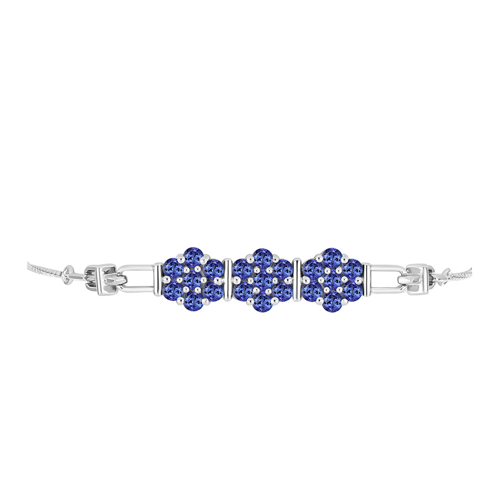Pulseira de Prata com Tanzanite AAA  Contraste: Cabeca de Veado (800) 2 