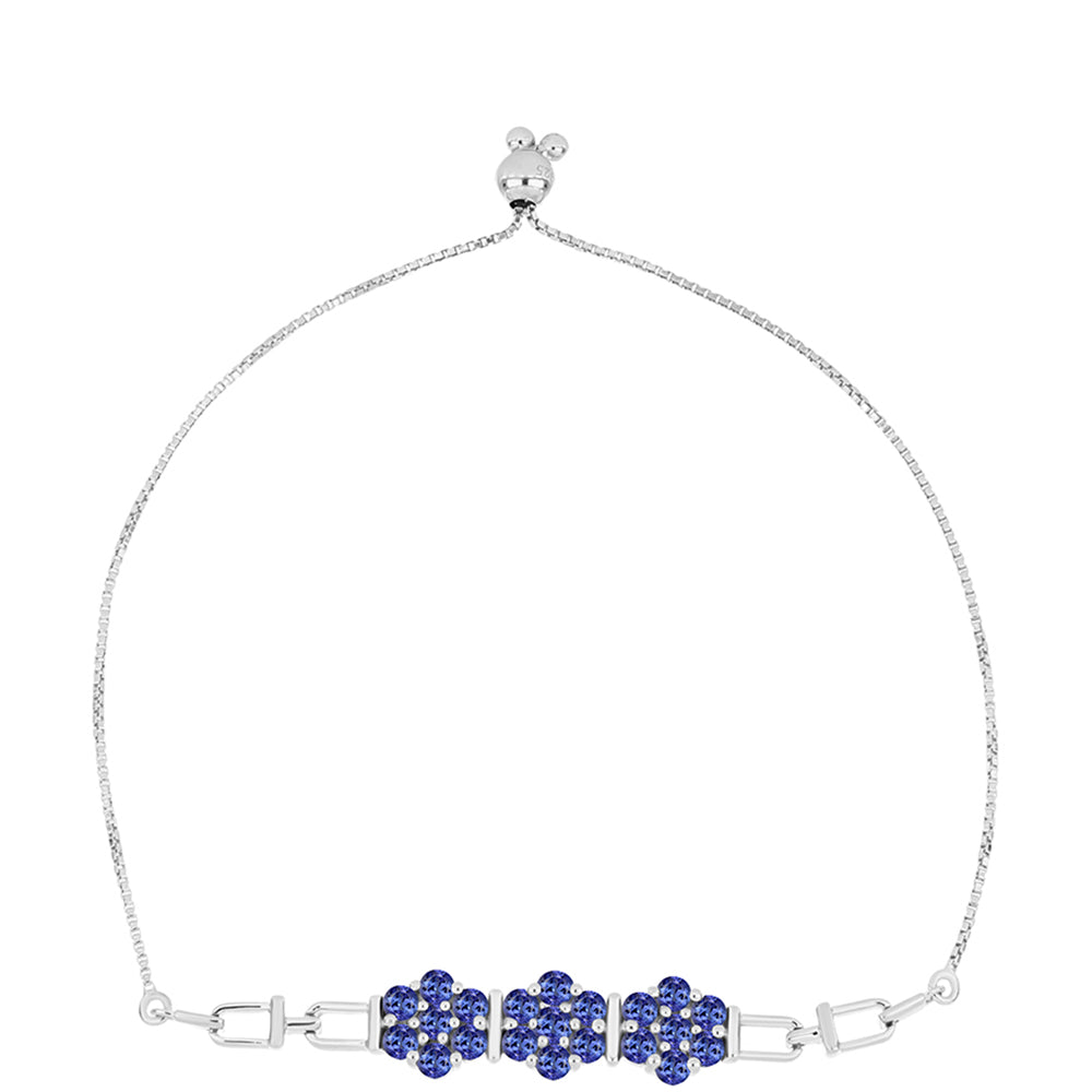 Pulseira de Prata com Tanzanite AAA  Contraste: Cabeca de Veado (800)