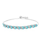 Pulseira de Prata com Quartzo de Paraíba e Topázio Branco  Contraste: Cabeca de Veado (800)